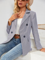 Load image into Gallery viewer, Plaid Classic Shoulder Pads Blazer