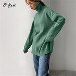 Load image into Gallery viewer, Blessyuki Oversized Cashmere Split Knitted Sweater Women