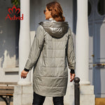 Load image into Gallery viewer, Spring coats Women parkas plus size Long warm zipper hooded pockets padded clothing