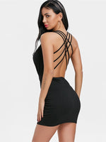 Load image into Gallery viewer, Sexy V-Neck Dress Summer Black Mini Dresses Nightclub Bodycon Party Night Club платье Women Clothes Vestido