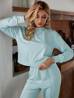 Load image into Gallery viewer, Simplee Casual split pleated women autumn pant set