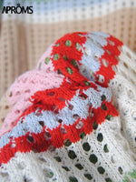 Load image into Gallery viewer, Aproms Multi Striped Crochet Midi Dresses