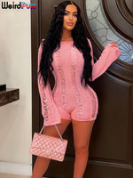 Load image into Gallery viewer, Weird Puss Rip Romper Women See Through Summer Clubwear