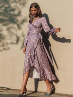 Load image into Gallery viewer, Simplee Casual leopard v-neck split maxi dress