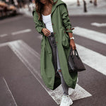 Load image into Gallery viewer, Femme Long Sleeve Solid Wide Waisted Trench Casual Women Streetwear Pockets Outerwear Single Breasted Turn Down Collar Jackets