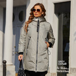 Load image into Gallery viewer, Spring coats Women parkas plus size Long warm zipper hooded pockets padded clothing