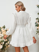 Load image into Gallery viewer, Simplee Embroidery white elegant party dress