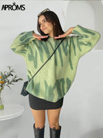 Load image into Gallery viewer, Aproms Elegant Green Striped Print Pullovers