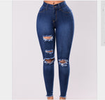 Load image into Gallery viewer, 2023 Women Jeans Newest Hot Stretch Skinny Ripped Hole Denim Female Slim High Waist Pencil Trousers Elegant Lady Button Bottom
