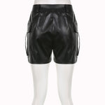 Load image into Gallery viewer, Echoine Black PU Leather Cargo Shorts
