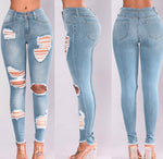 Load image into Gallery viewer, 2023 Hot Sale Ripped Jeans for Women Fashion Slim Stretch Denim Pencil Pants Street Hipster Trousers Casual Female Clothing
