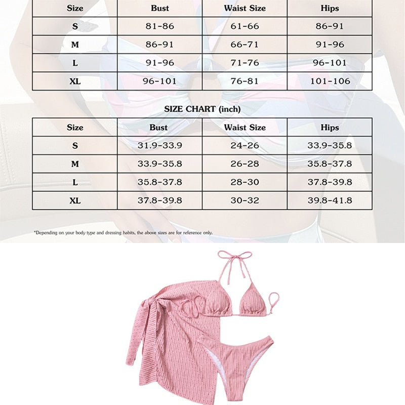 Women Sexy Swimsuit Women&#39;s Summer Bikini Sets Solid Color Triangle Bikinis Swimwear Women 2023 Beach Brazilian Bathing Suits