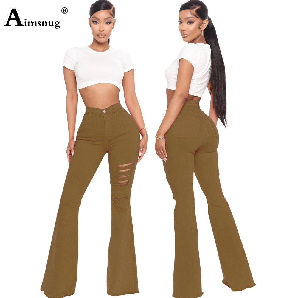 High Waist Jeans Sexy Flare Pants for Women Streetwear 2022 Autumn Vintage Boot Cut Denim Jeans Large Big Womens Demin Trousers