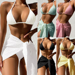 Load image into Gallery viewer, Women Sexy Swimsuit Women&#39;s Summer Bikini Sets Solid Color Triangle Bikinis Swimwear Women 2023 Beach Brazilian Bathing Suits
