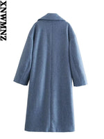 Load image into Gallery viewer, XNWMNZ women double breasted loose woolen coat
