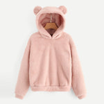 Load image into Gallery viewer, Fluffy hoodies Women kawaii Sweatshirt cute bear ear cap Autumn Winter Warm pullover Long Sleeve outwear Fleece coat moletom new
