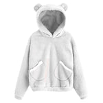 Load image into Gallery viewer, Fluffy hoodies Women kawaii Sweatshirt cute bear ear cap Autumn Winter Warm pullover Long Sleeve outwear Fleece coat moletom new
