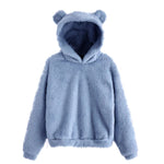 Load image into Gallery viewer, Fluffy hoodies Women kawaii Sweatshirt cute bear ear cap Autumn Winter Warm pullover Long Sleeve outwear Fleece coat moletom new
