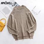 Load image into Gallery viewer, Aproms Elegant Cold Shoulder Knitted Loose Sweaters Women
