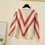 Load image into Gallery viewer, Knitted Women Sweater Loose Striped Jersey
