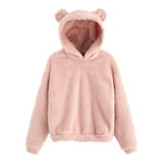 Load image into Gallery viewer, Fluffy hoodies Women kawaii Sweatshirt cute bear ear cap Autumn Winter Warm pullover Long Sleeve outwear Fleece coat moletom new
