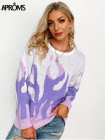 Load image into Gallery viewer, Aproms Elegant Purple Tie Dye Knitted
