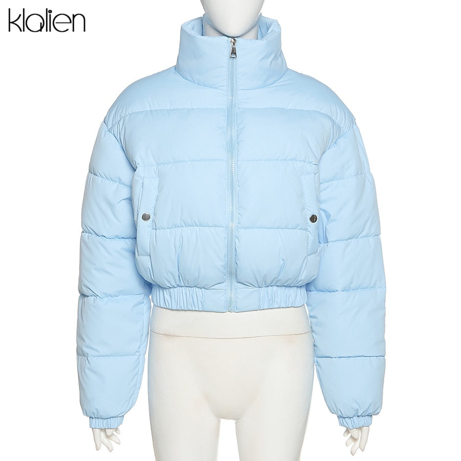 KLALIEN Winter Fashion Solid Padded Jacket Women