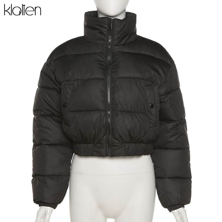 KLALIEN Winter Fashion Solid Padded Jacket Women