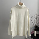 Load image into Gallery viewer, Blessyuki Oversized Cashmere Split Knitted Sweater Women
