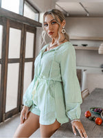 Load image into Gallery viewer, Simplee Casual Green Plaid Two-piece Women Suit Summer
