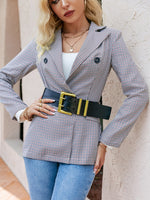 Load image into Gallery viewer, Plaid Classic Shoulder Pads Blazer
