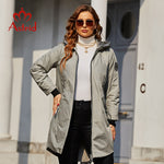 Load image into Gallery viewer, Spring coats Women parkas plus size Long warm zipper hooded pockets padded clothing
