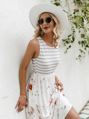 Simplee Floral print stripe summer dress