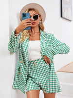 Load image into Gallery viewer, Simplee Vintage houndstooth v-neck women blazer
