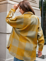 Load image into Gallery viewer, Simplee Streetwear loose plaid shirt jacket ladies Casual autumn women coat

