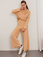 Load image into Gallery viewer, Simplee Elegant Solid long sleeve women two-piece jumpsuit Autumn winter pocket casual summer ladies  fashion party jumpsuits
