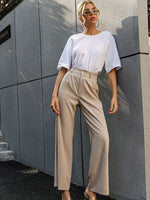 Load image into Gallery viewer, Simplee Casual wide leg solid ladies long pants
