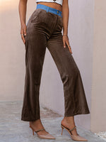 Load image into Gallery viewer, Simplee Vintage color block ladies long pants
