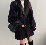 Load image into Gallery viewer, Women Solid Wool Blend Coat Slim Fit Belt Coats
