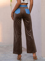 Load image into Gallery viewer, Simplee Vintage color block ladies long pants
