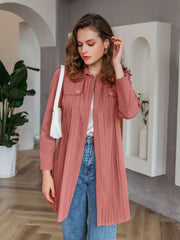 Simplee Casual turn-down collar pleated women trench coat Single-breasted belt female windbreaker High street ladies wind coat