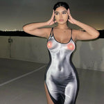 Load image into Gallery viewer, Puloru Sexy Spaghetti Straps Bodycon Midi Dress
