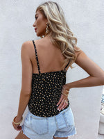 Load image into Gallery viewer, Simplee Sexy polka dot lace chiffon women sling Chic summer stitching suspender top
