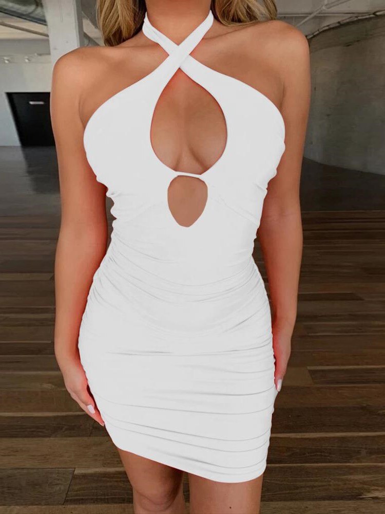 Sexy Dress Black Clothing Backless Hollow Out Bandage Strapless Club Party Night Summer Dresses