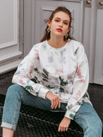 Load image into Gallery viewer, Simplee women&#39;s round neck tie dye long sleeve Hoodies
