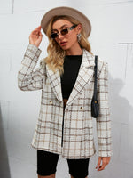 Load image into Gallery viewer, Simplee Houndstooth green pocket office blazer
