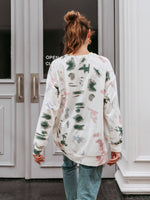 Load image into Gallery viewer, Simplee women&#39;s round neck tie dye long sleeve Hoodies
