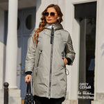 Load image into Gallery viewer, Spring coats Women parkas plus size Long warm zipper hooded pockets padded clothing
