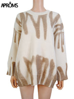 Load image into Gallery viewer, Aproms Korean Fashion Khaki Stripes Print Loose Sweaters
